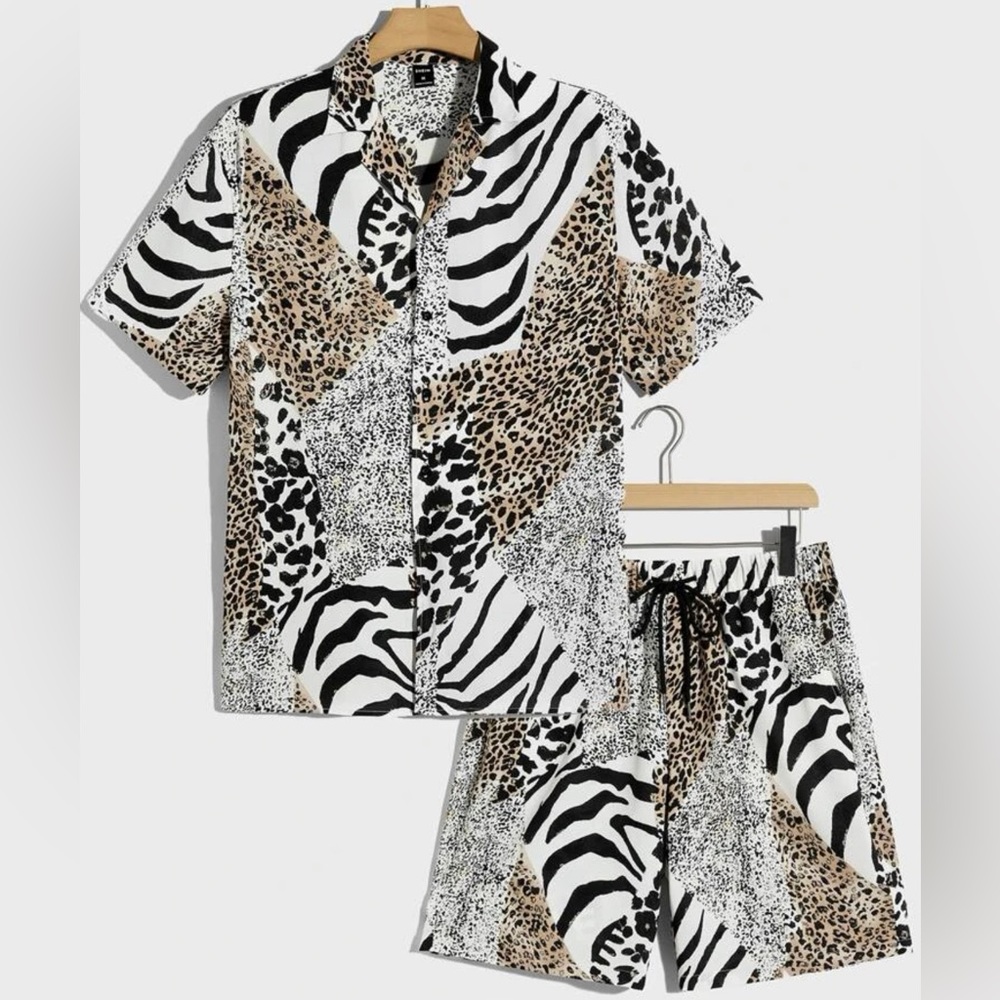 Zebra print short set.
